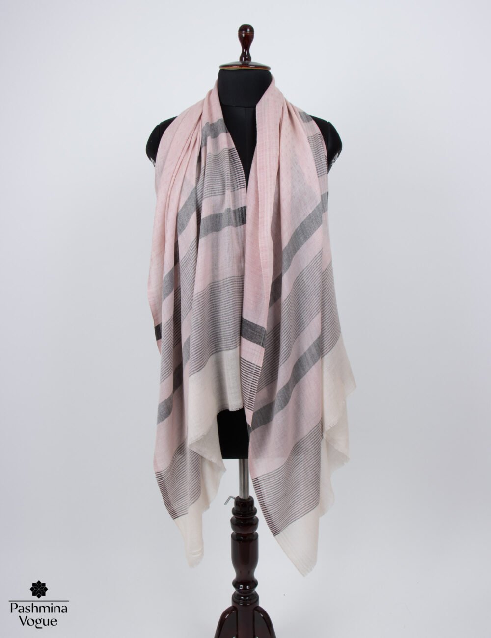 Baby Pink Designer Merino Wool Scarf for Women