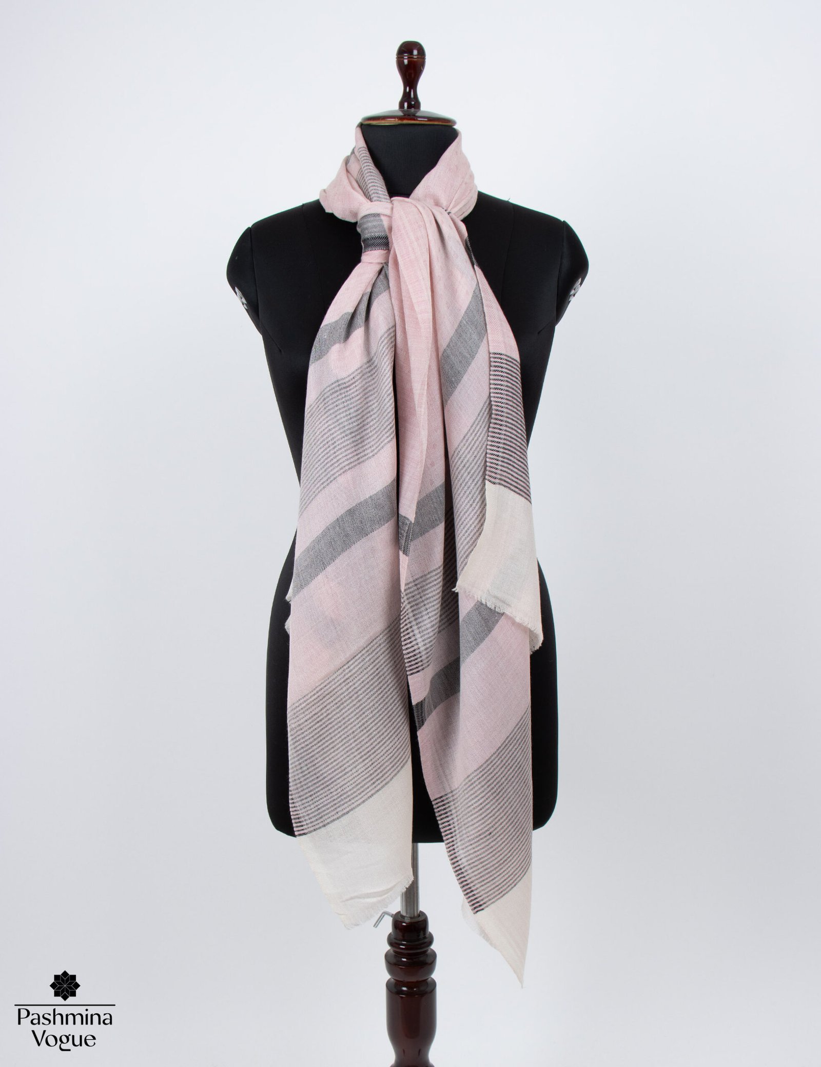 Baby Pink Designer Merino Wool Scarf for Women