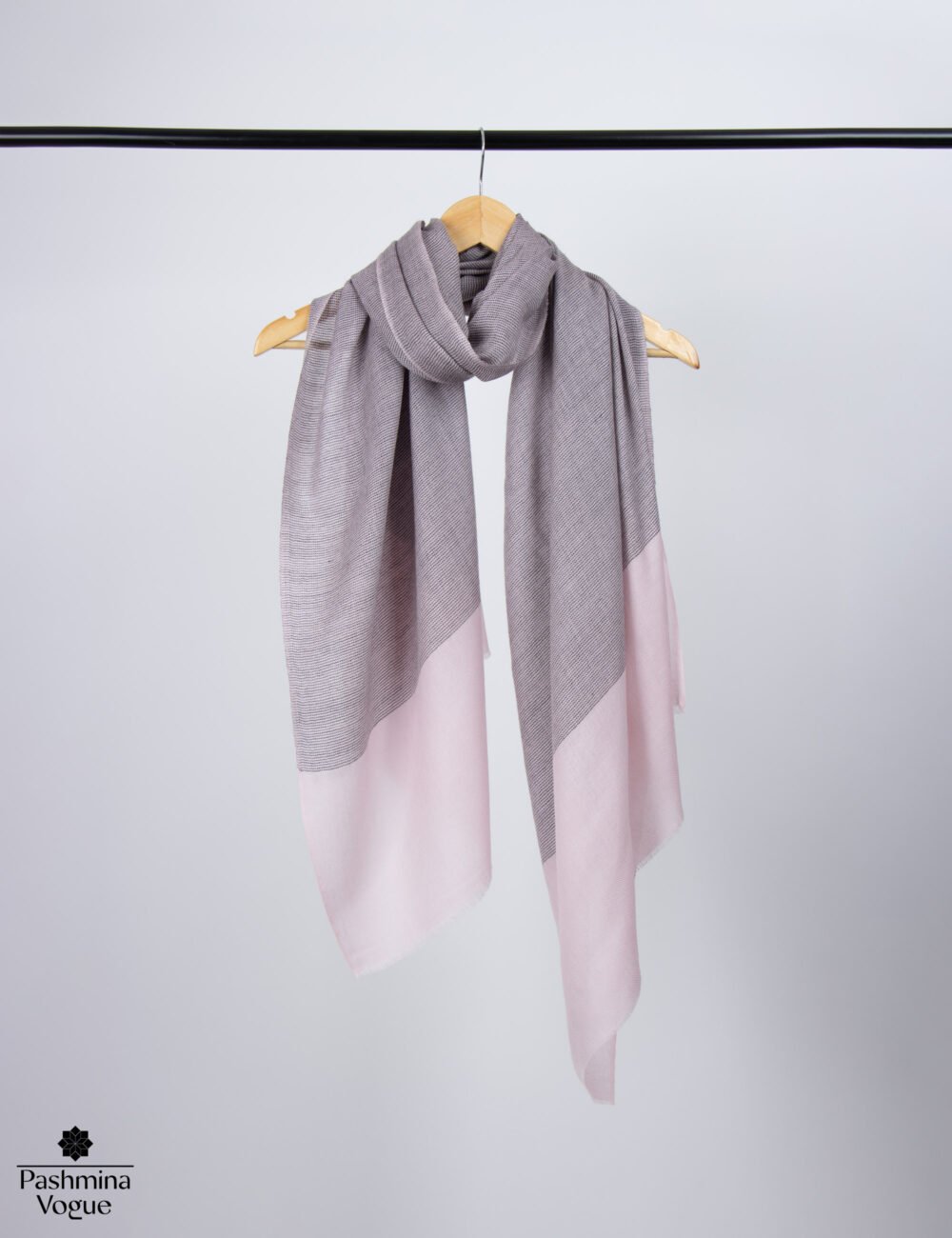 Pink Striped Merino Wool Scarf for Women