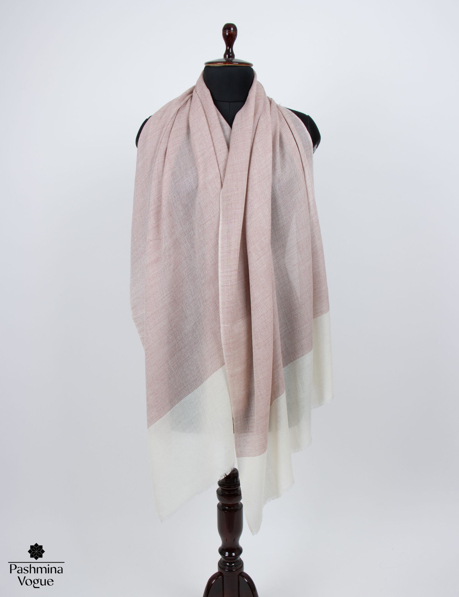 Natural White & Red Stripes Woolen Wrap for Girls