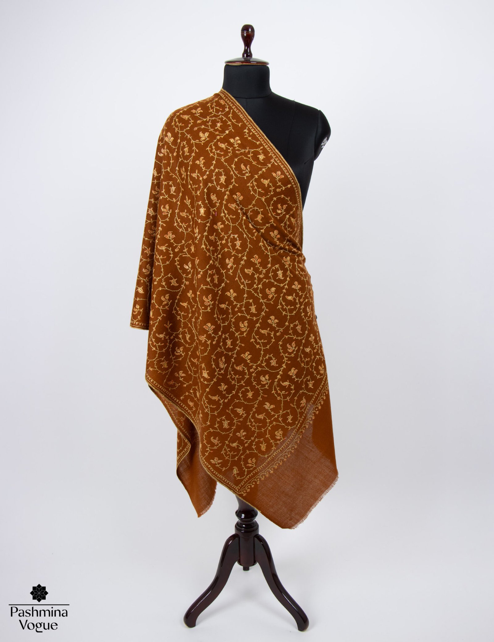 Rust orange merino wool jaal scarf handwoven soft elegant winter wrap for women lightweight wool shawl