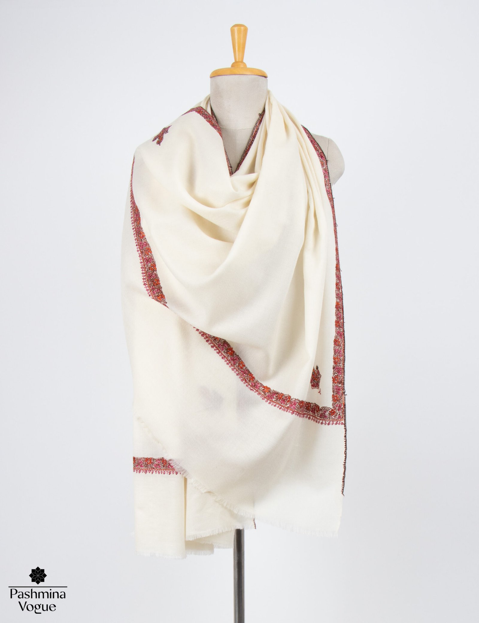 Ivory White Cashmere Shawl – Wrap for Women