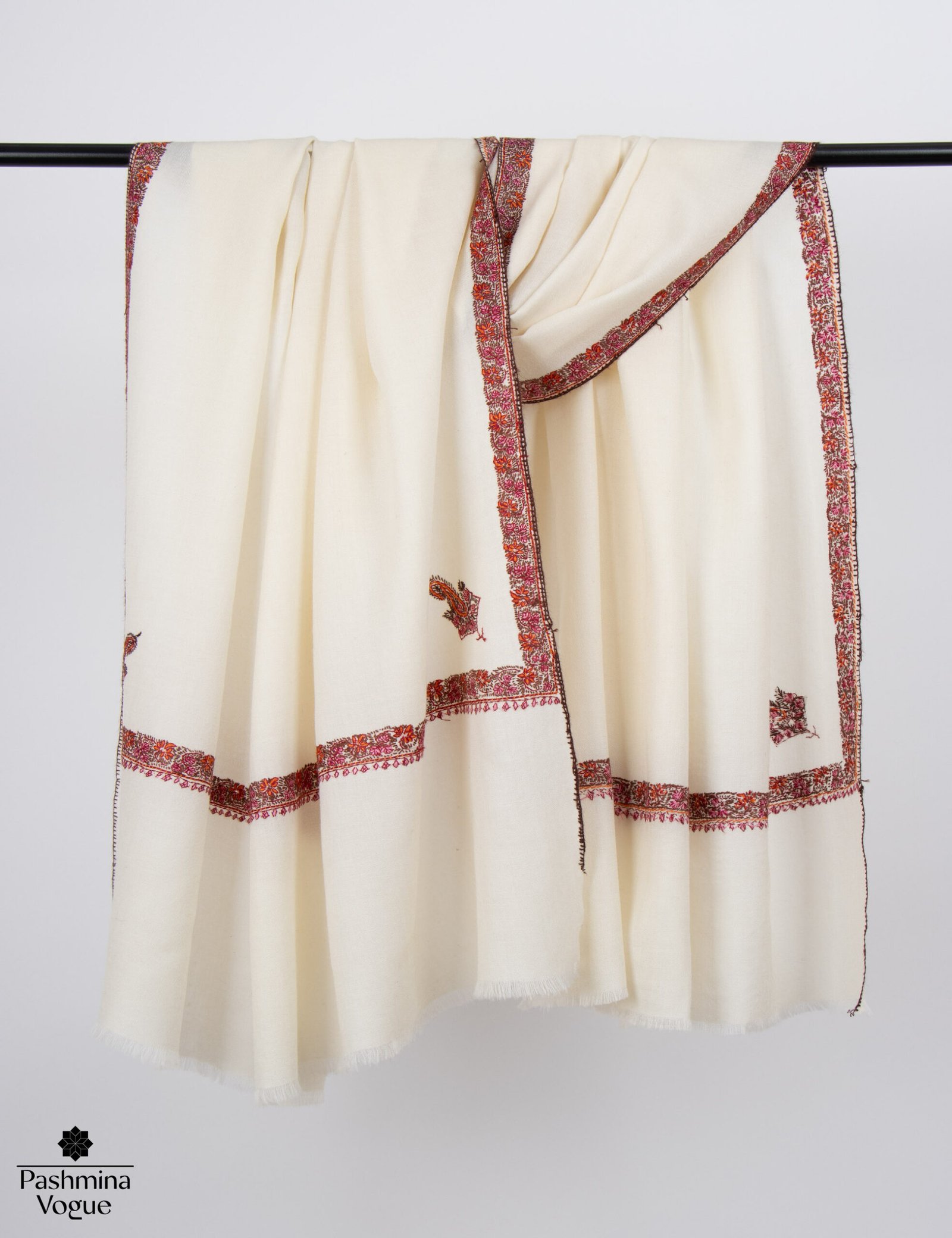 Ivory White Cashmere Shawl – Wrap for Women