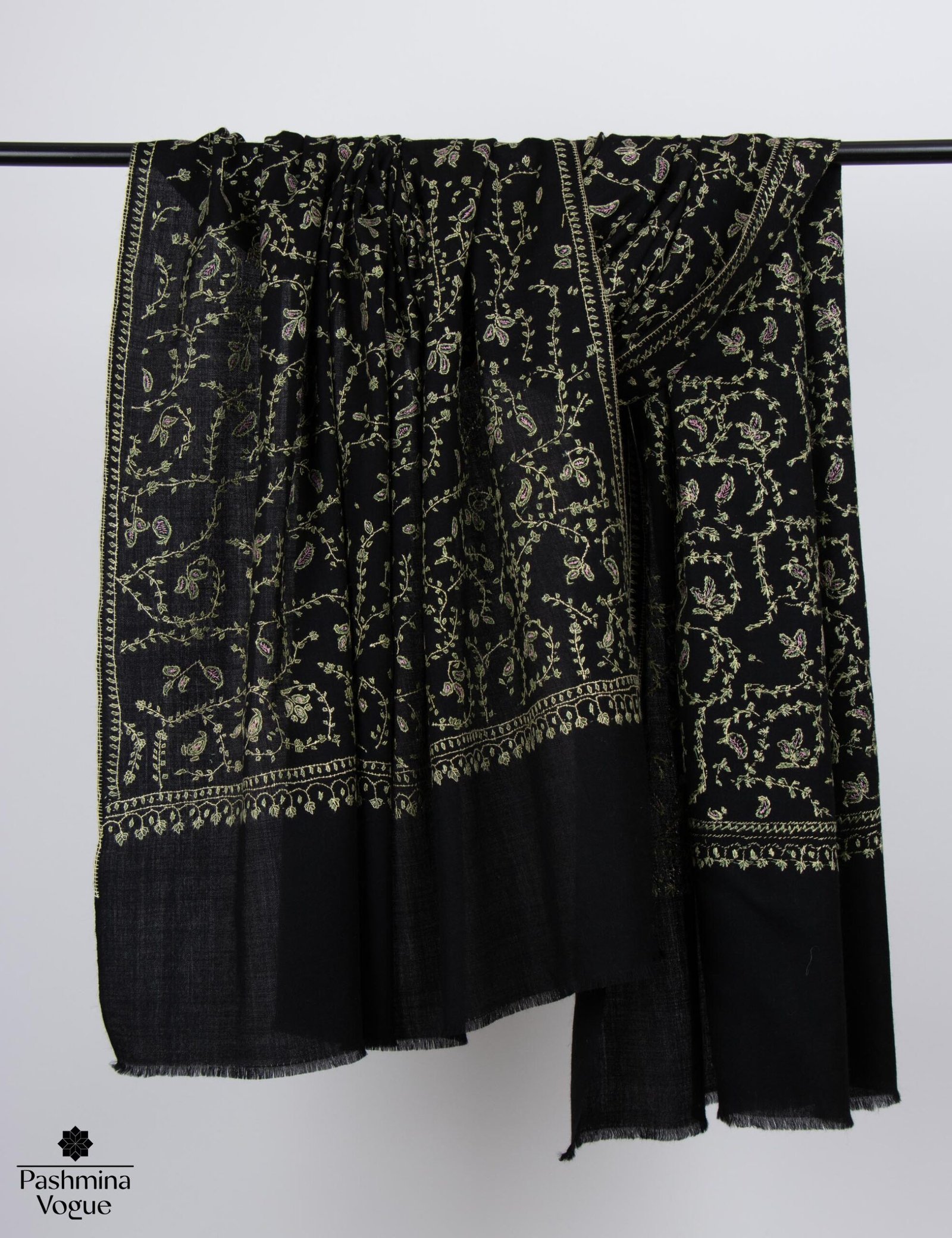 Black Cashmere Scarf Soft Luxury Wool Wrap Unisex Winter Shawl