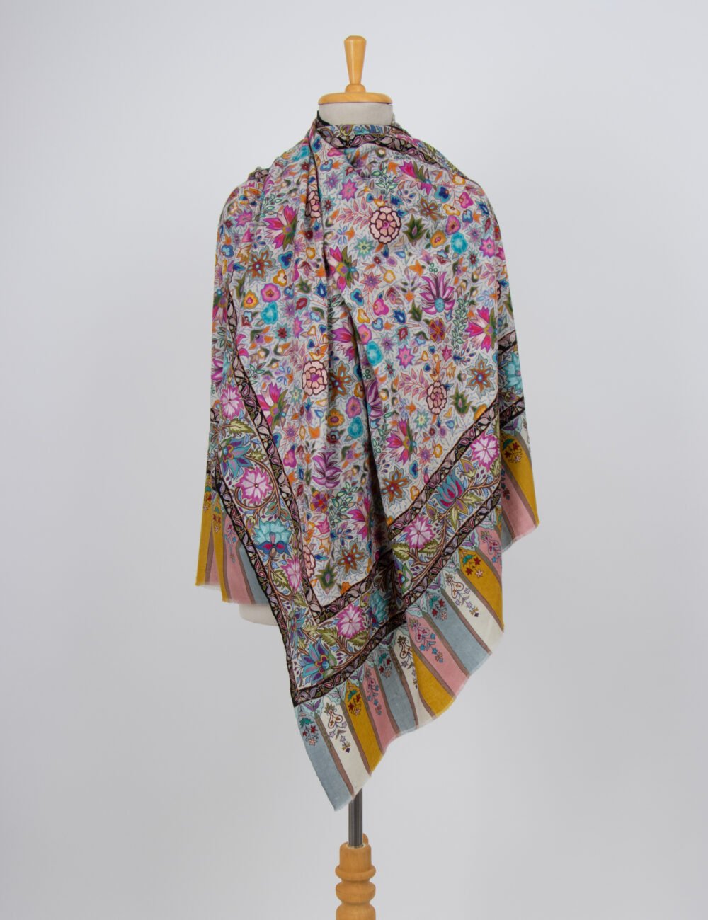 Kalamkari Pashmina Shawl for Women Hand Painted Wrap