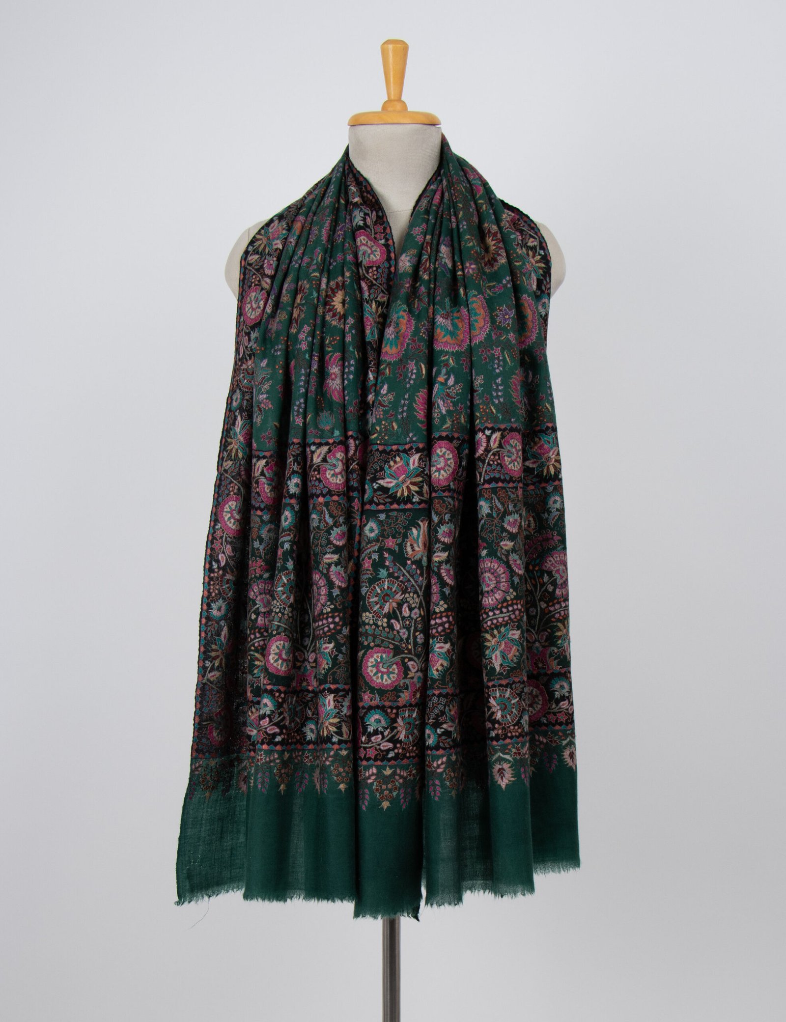 Royal Green Handmade Jamavar Pashmina Shawl