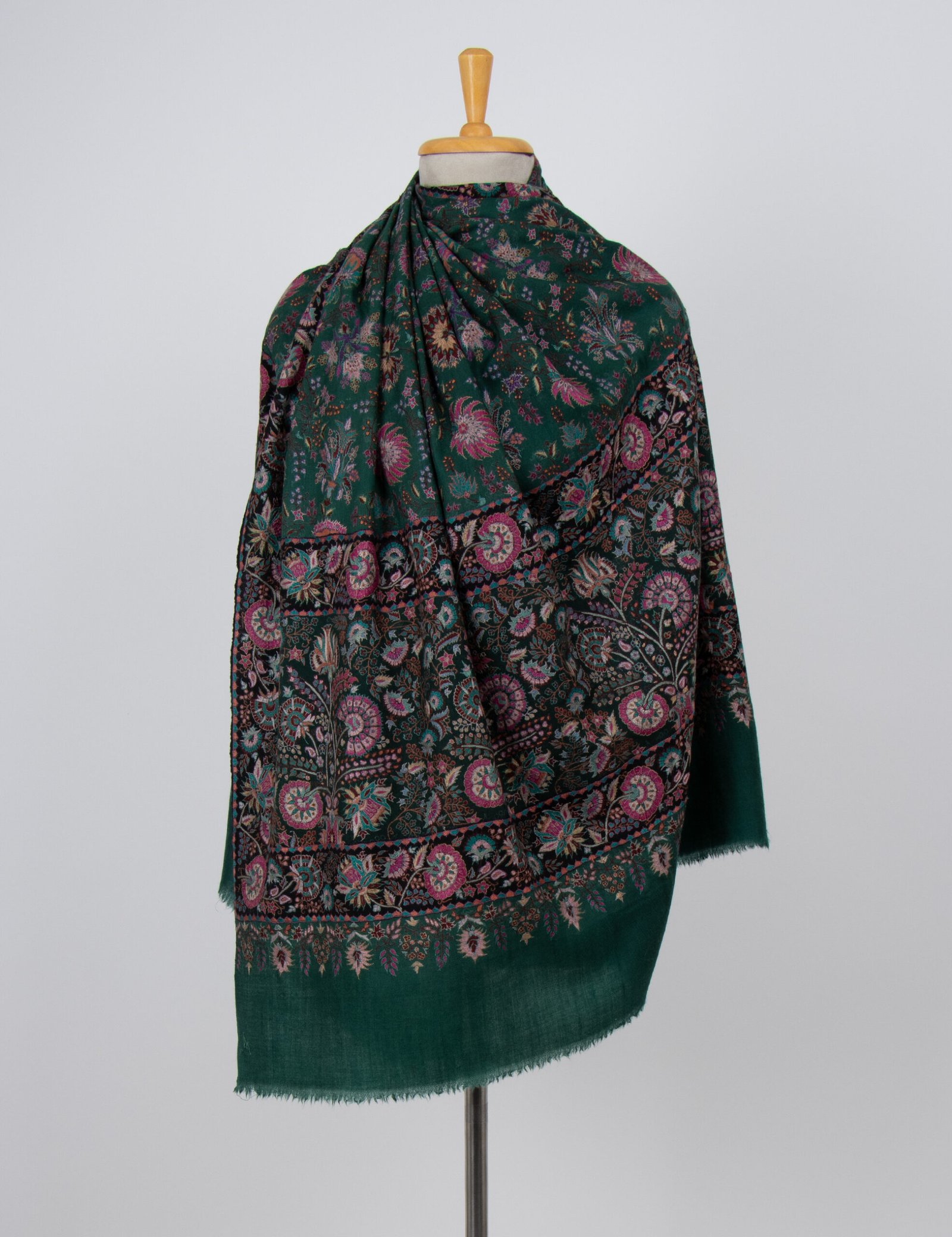 Royal Green Handmade Jamavar Pashmina Shawl