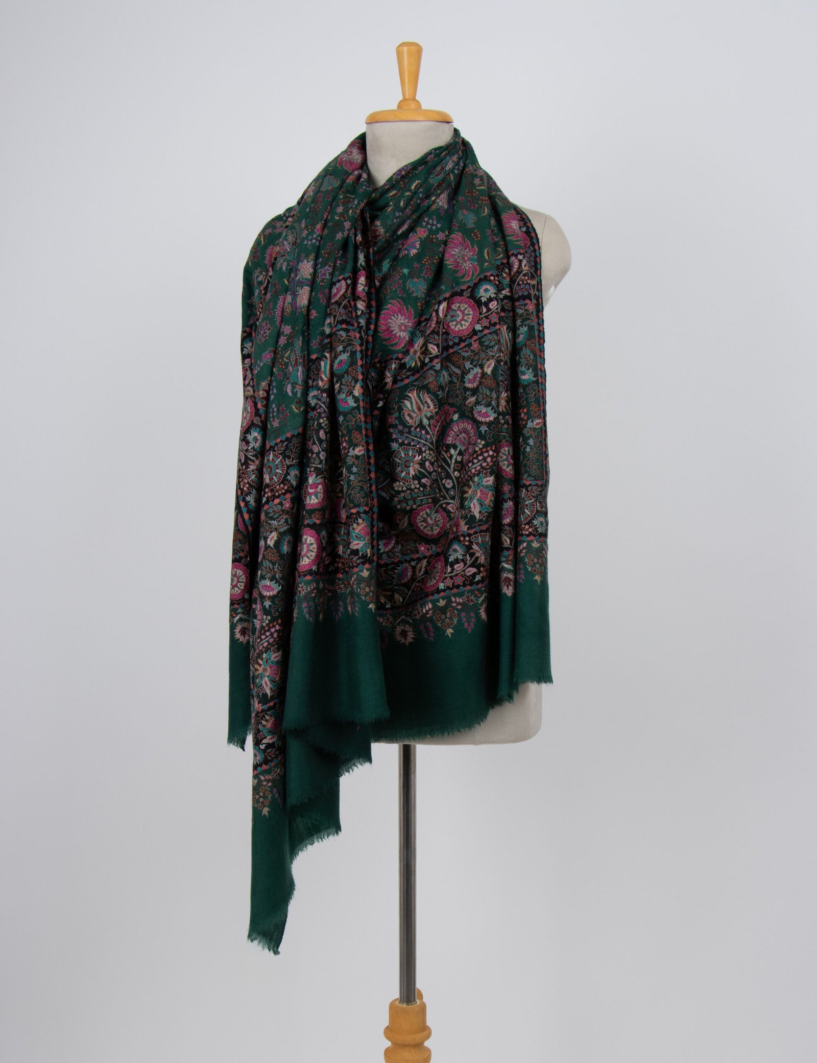 Royal Green Handmade Jamavar Pashmina Shawl