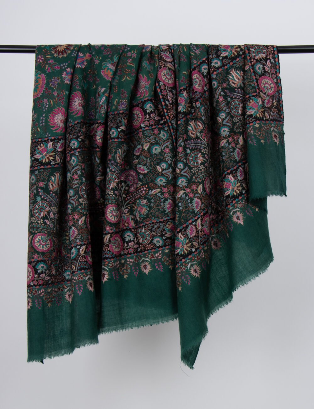 Royal Green Handmade Jamavar Pashmina Shawl