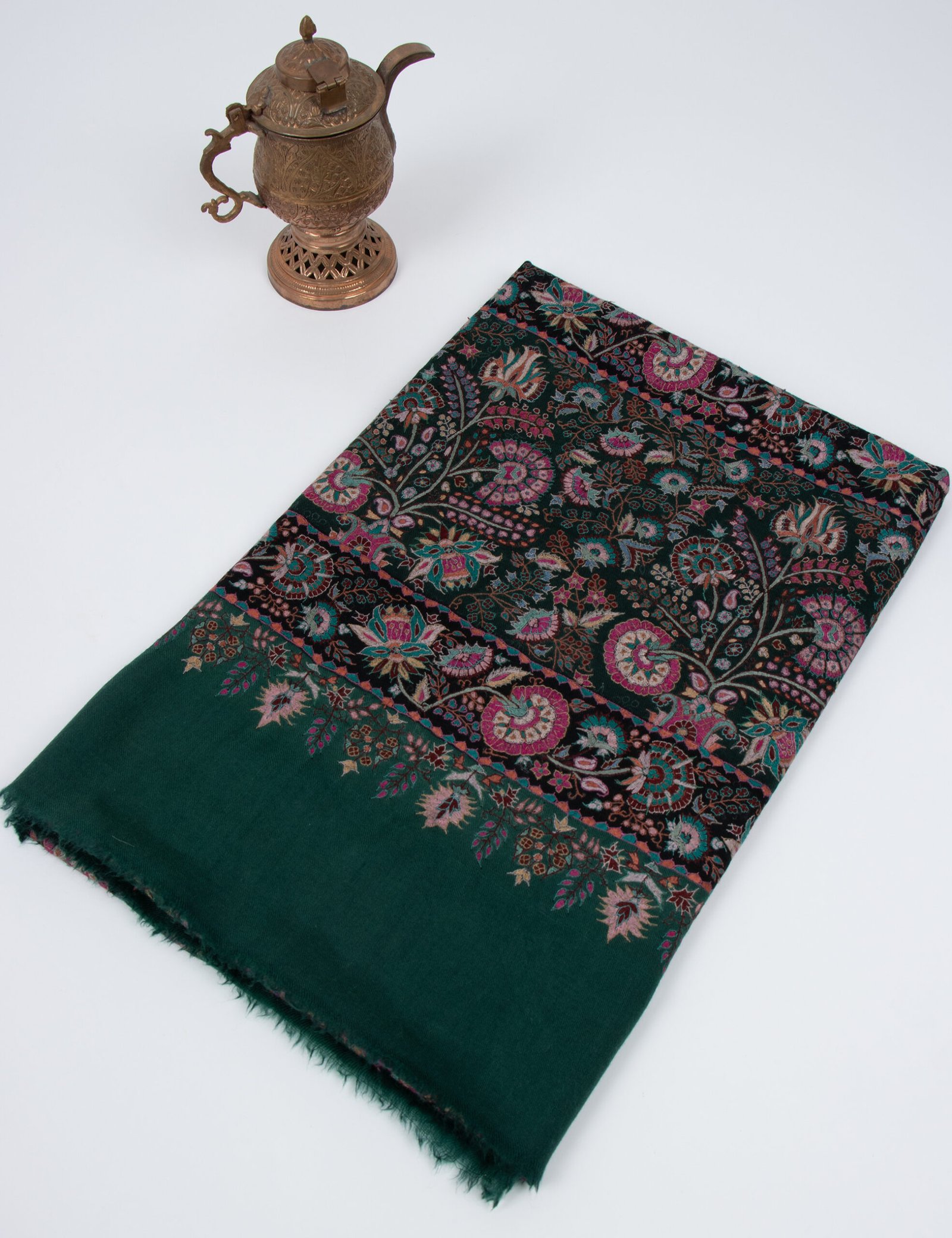 Royal Green Handmade Jamavar Pashmina Shawl