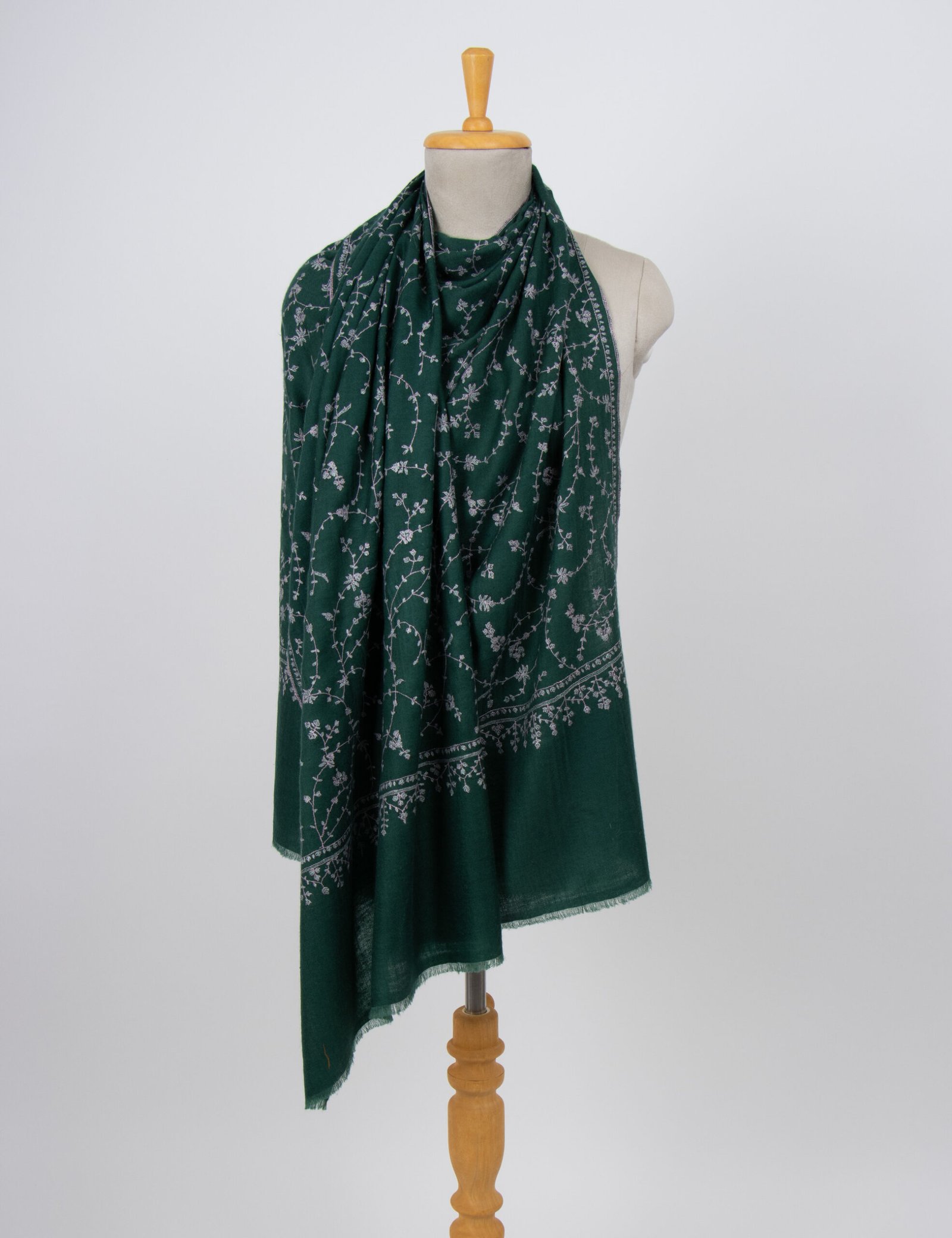 Green Hand Embroidered Kashmir Pashmina Shawl