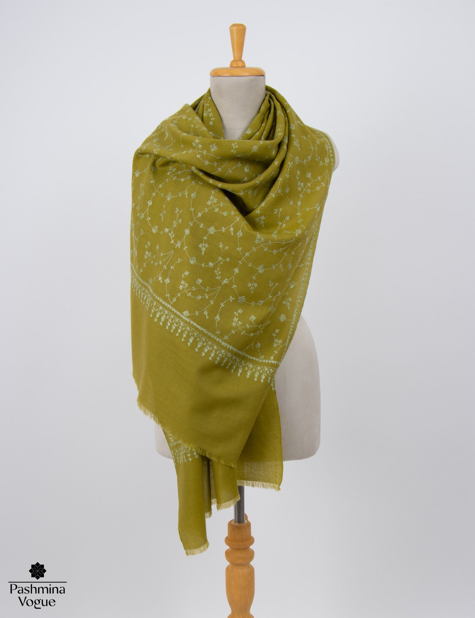 Kashmiri Sozni Shawl Lightweight Wrap | Hand Embroidered Wool
