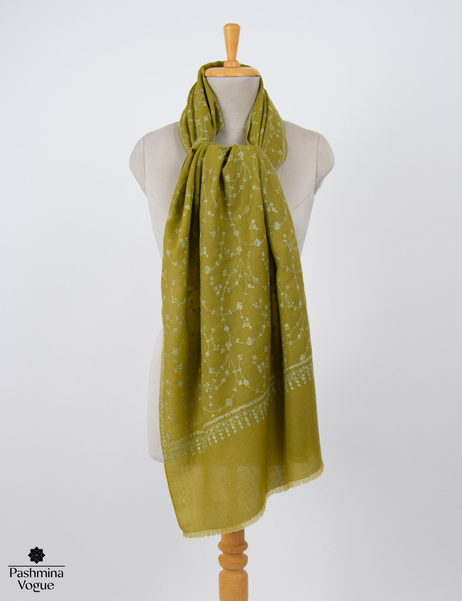 Kashmiri Sozni Shawl Lightweight Wrap | Hand Embroidered Wool