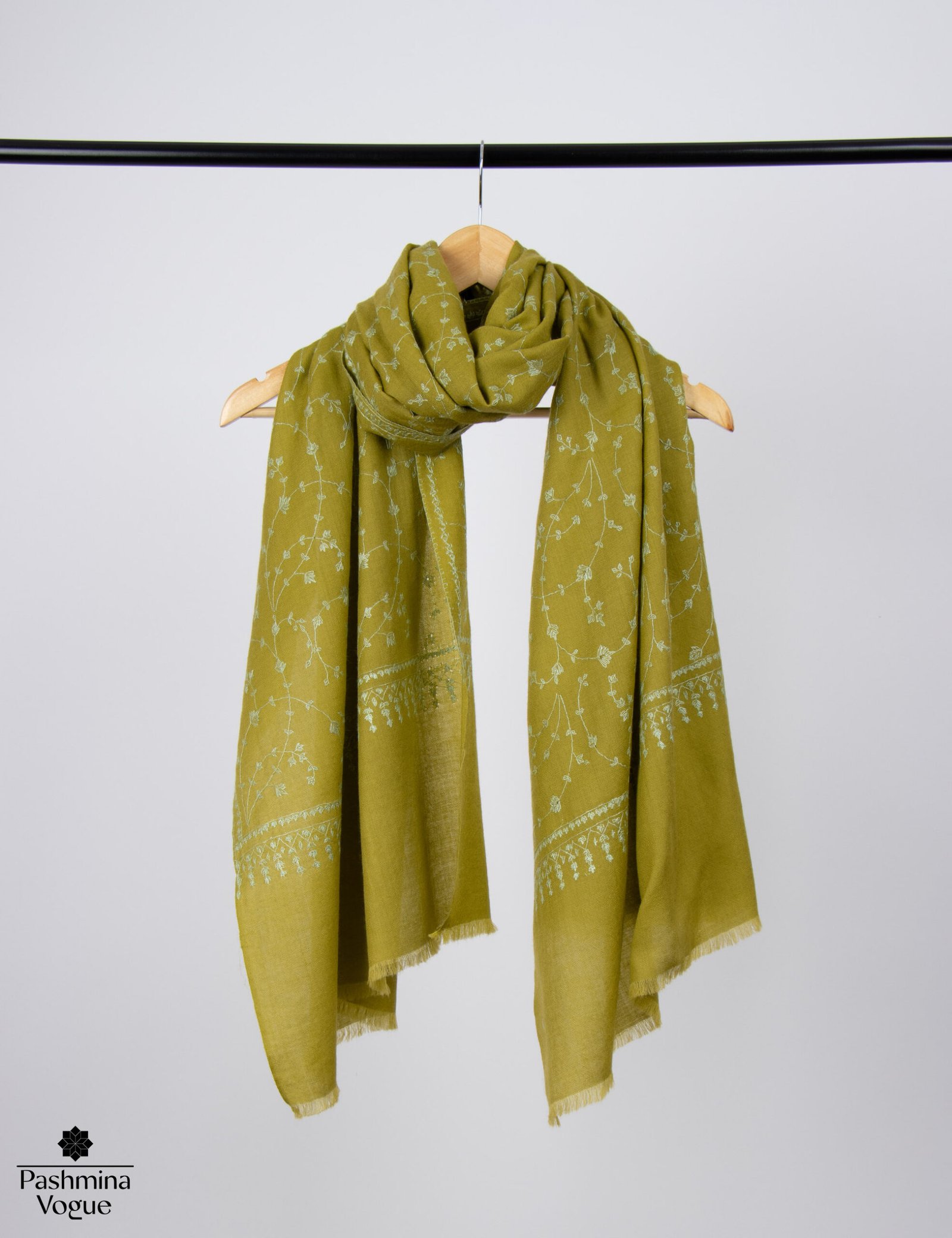 Kashmiri Sozni Shawl Lightweight Wrap | Hand Embroidered Wool