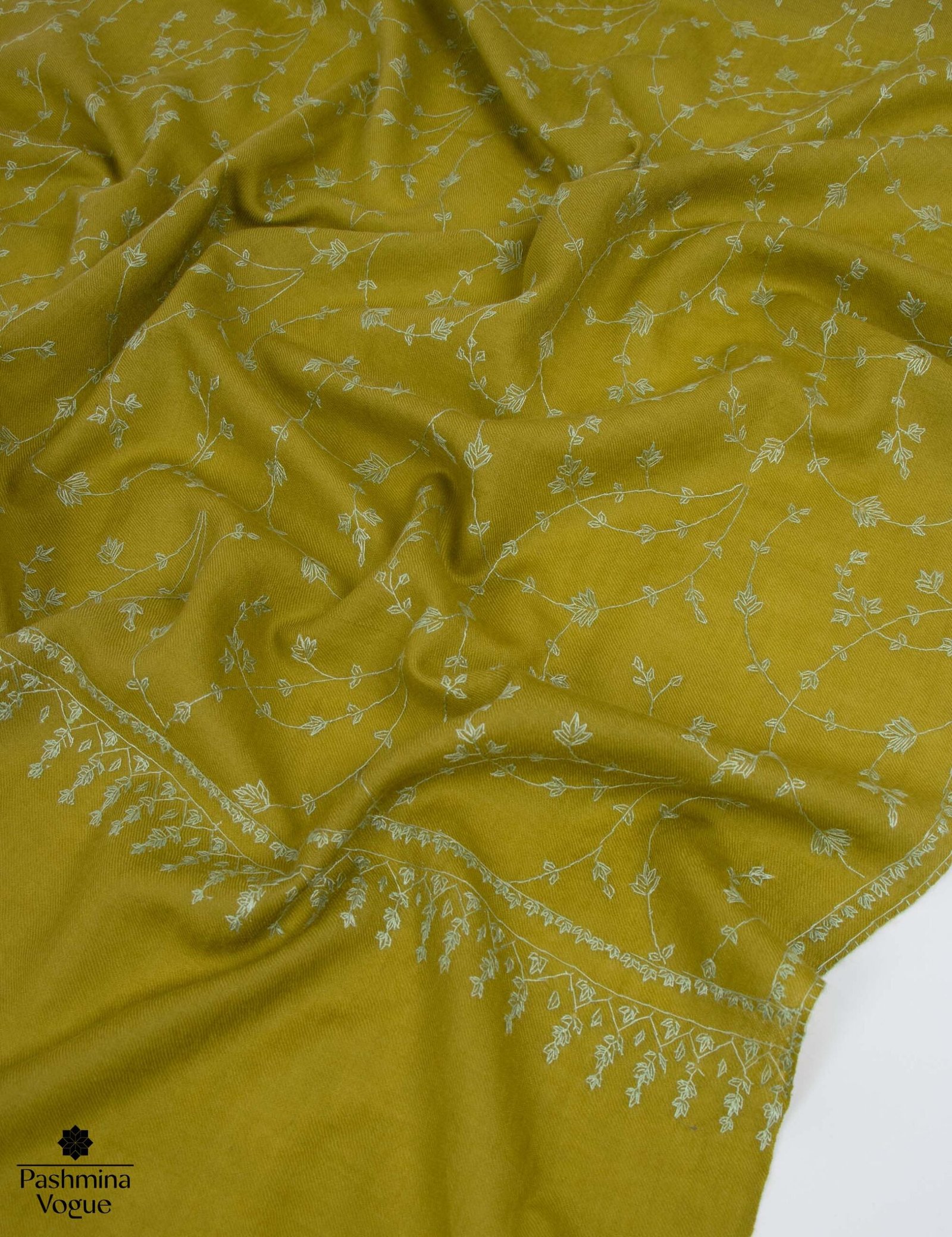Kashmiri Sozni Shawl Lightweight Wrap | Hand Embroidered Wool
