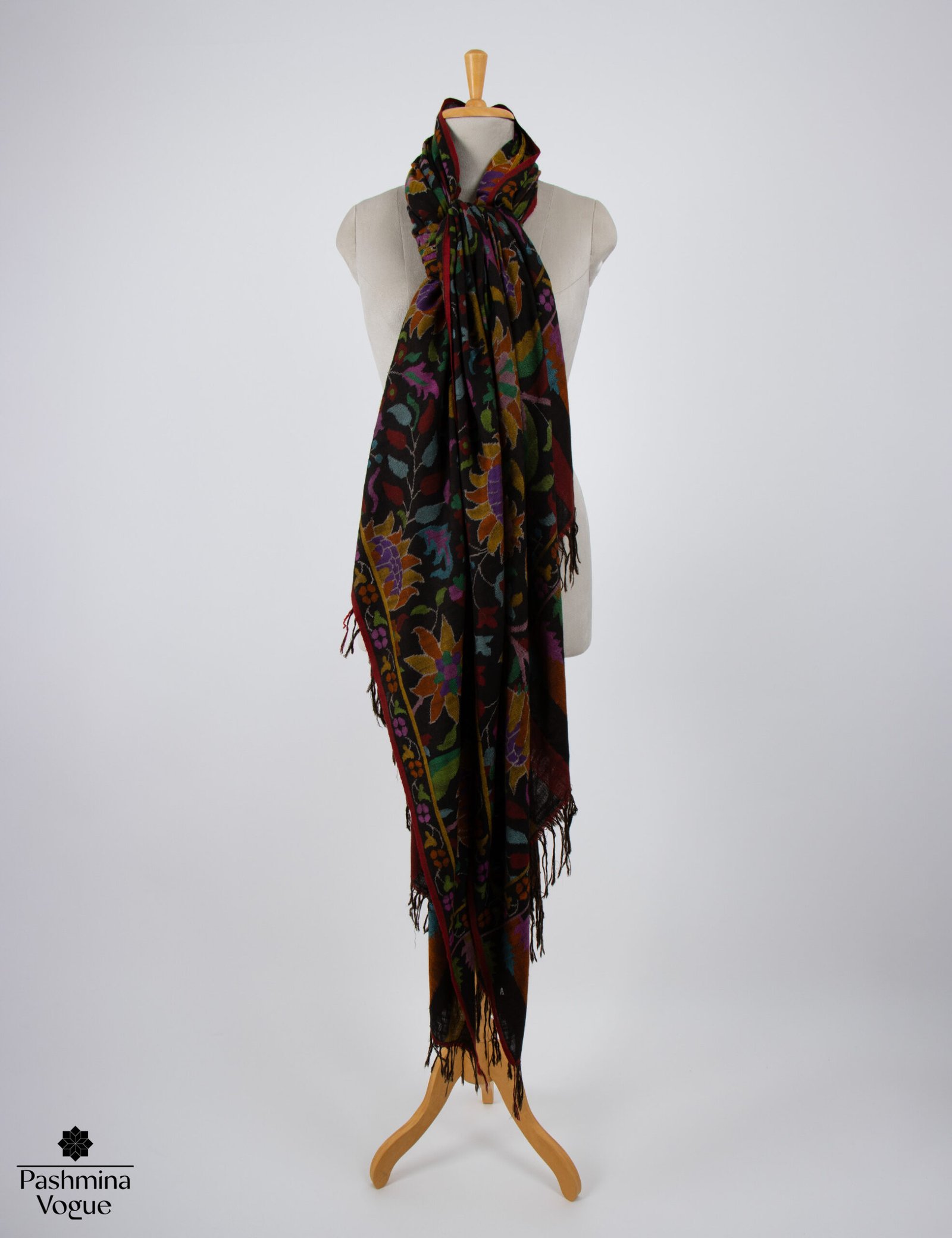 Black Kani Kashmiri Handwoven Pashmina Shawl