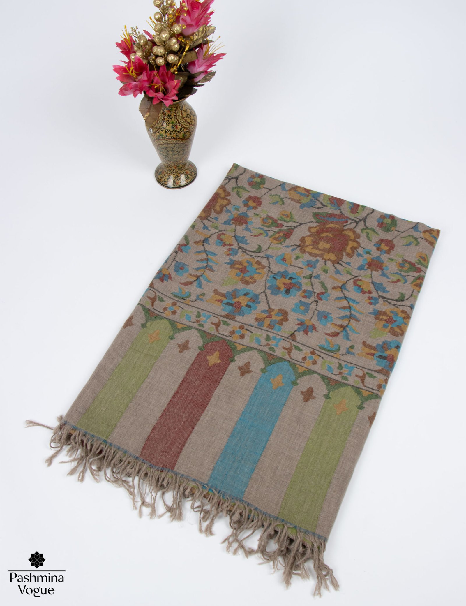 Kashmiri Handwoven Kani Pure Pashmina Shawl