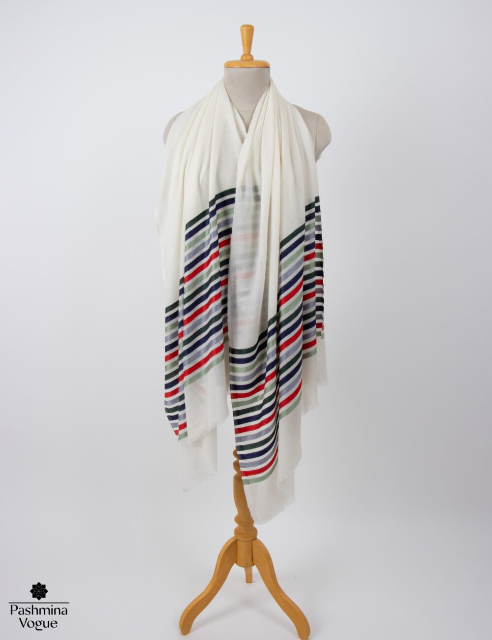 Luxury Merino Wool Hand Embroidered Scarf | Pashmina Vogue