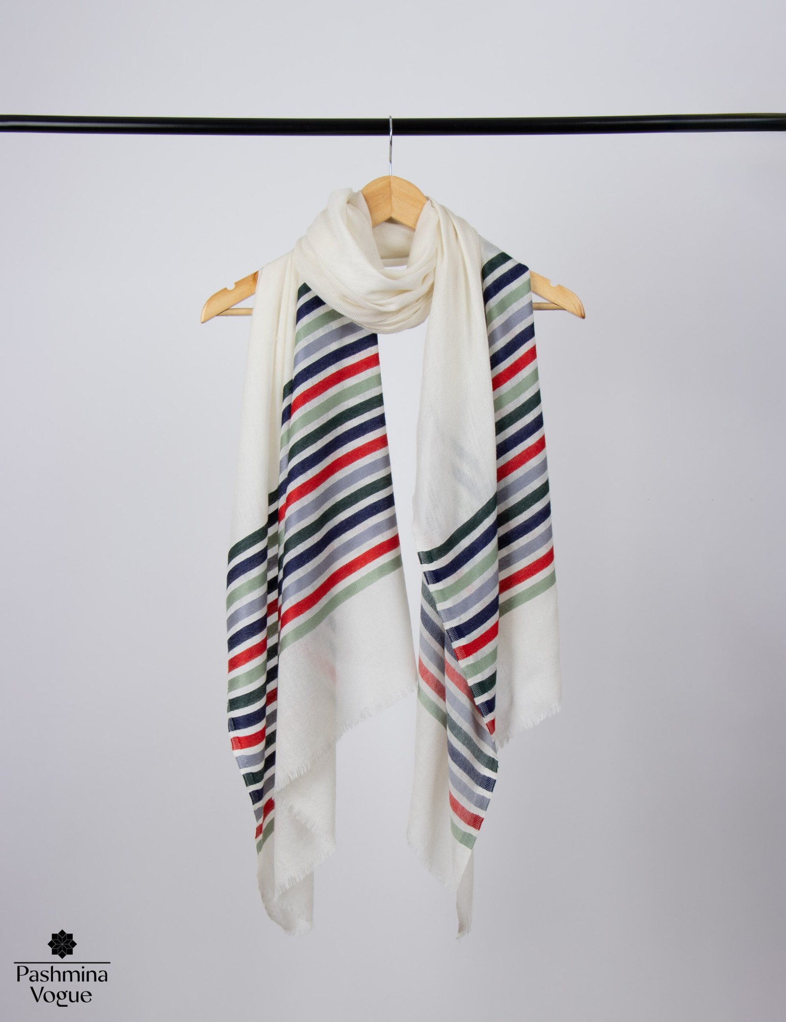 Luxury Merino Wool Hand Embroidered Scarf | Pashmina Vogue