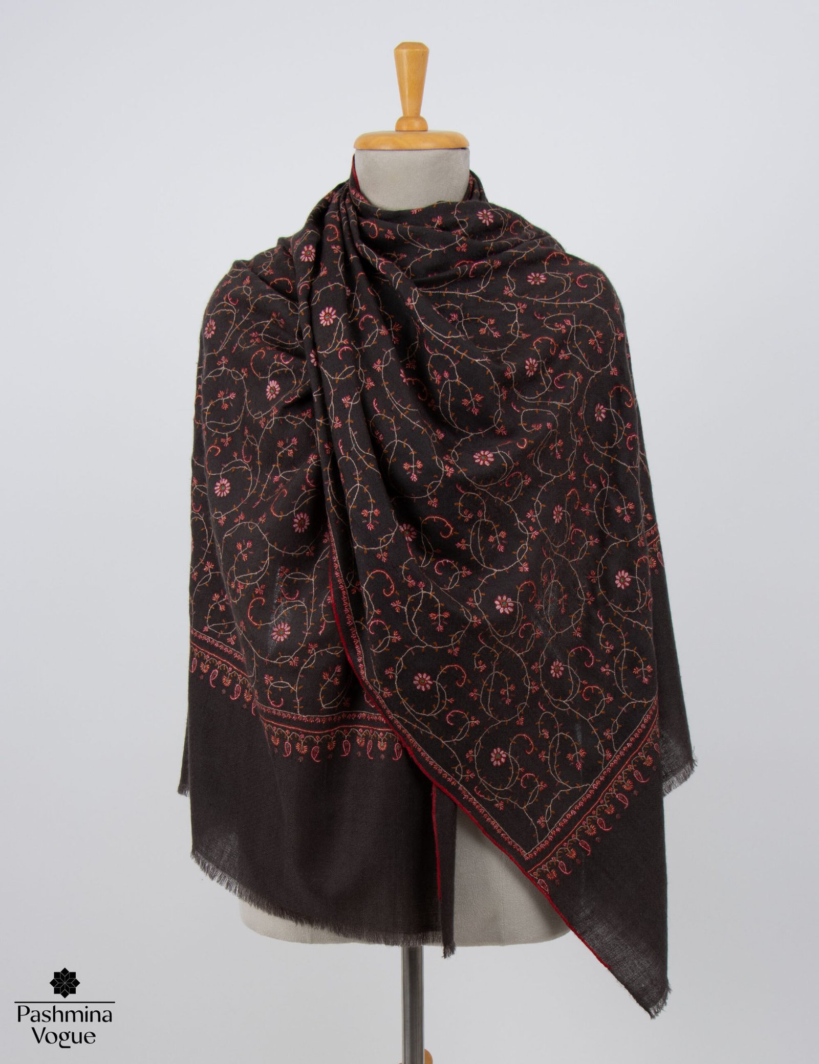 Dark Brown Pashmina Scarf | Luxury Cashmere Wraps