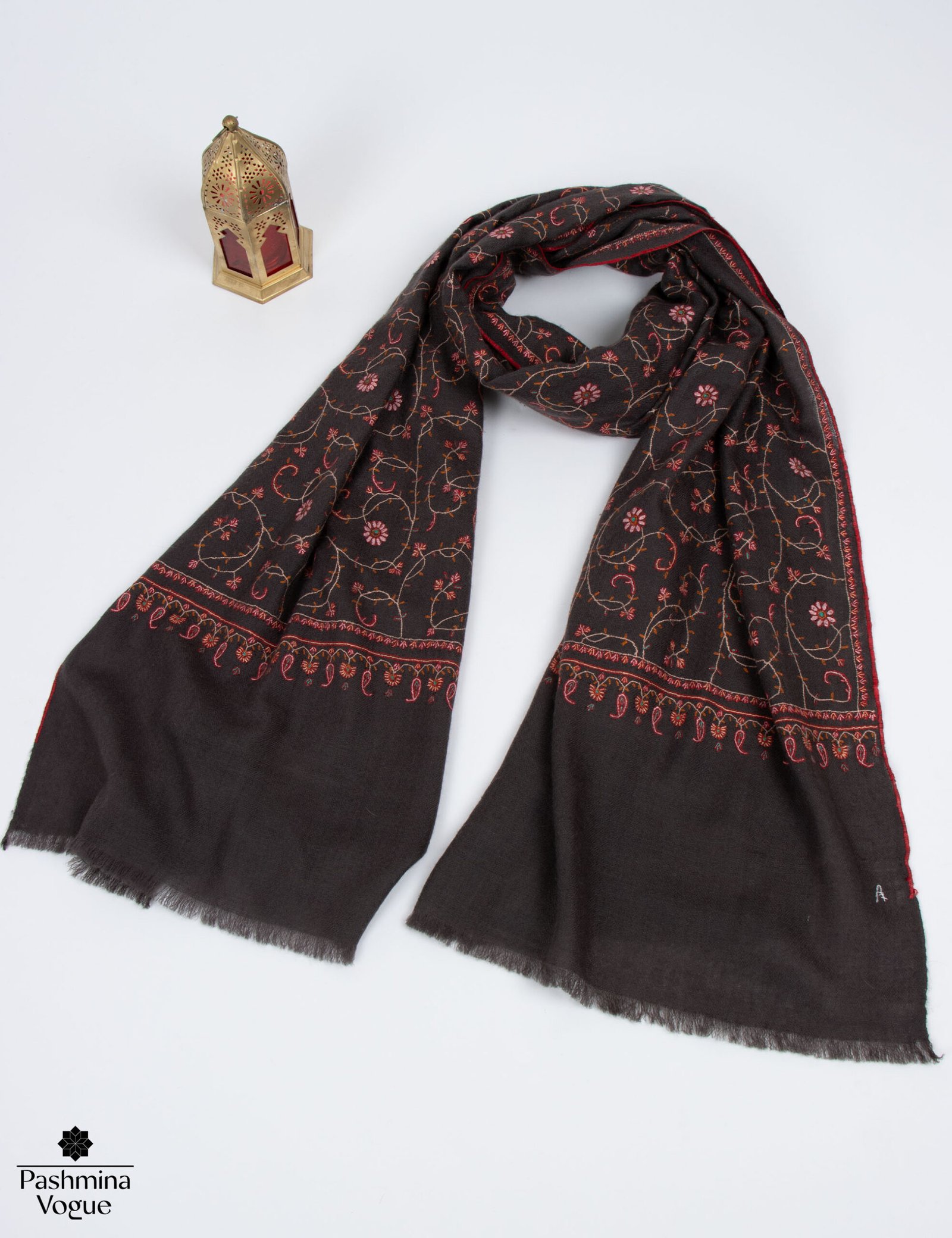 Dark Brown Pashmina Scarf | Luxury Cashmere Wraps