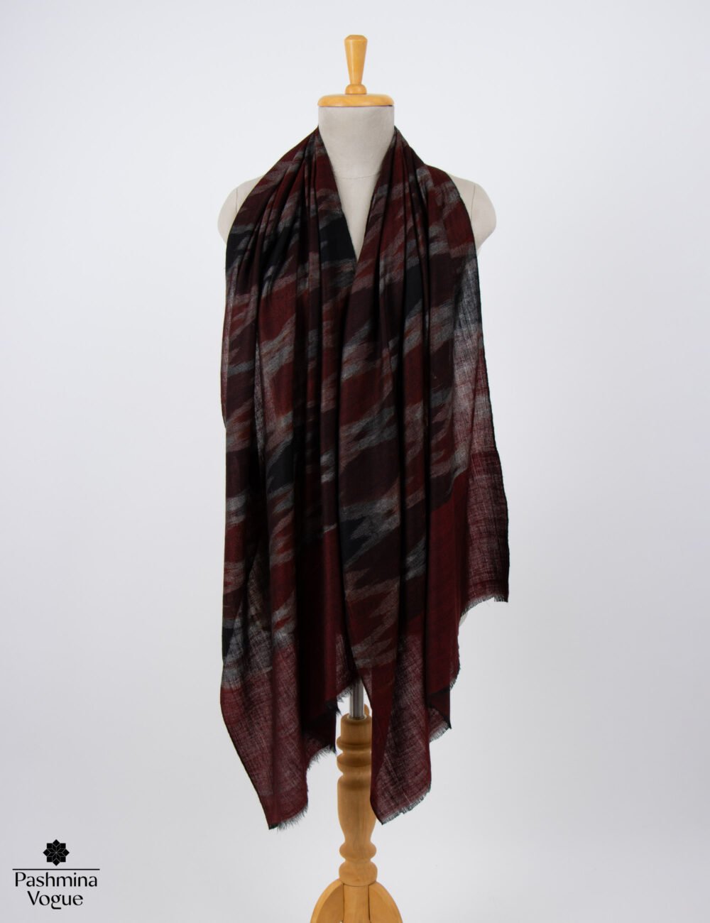 Handwoven Space-Dyed Pashmina Ikat Scarf