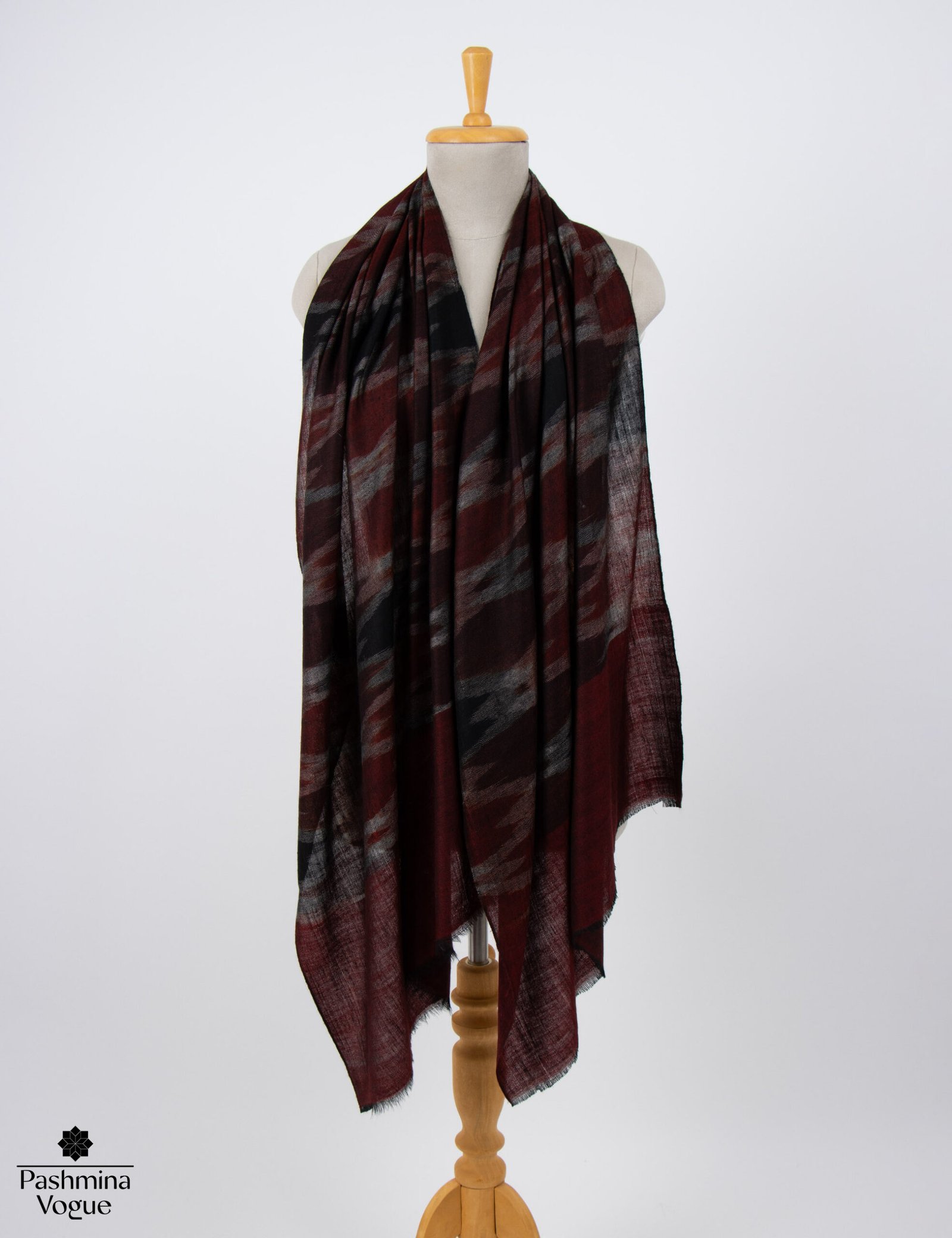Handwoven Space-Dyed Pashmina Ikat Scarf