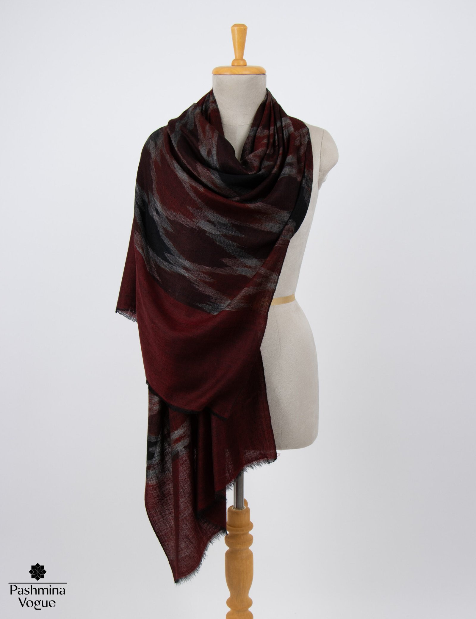 Handwoven Space-Dyed Pashmina Ikat Scarf