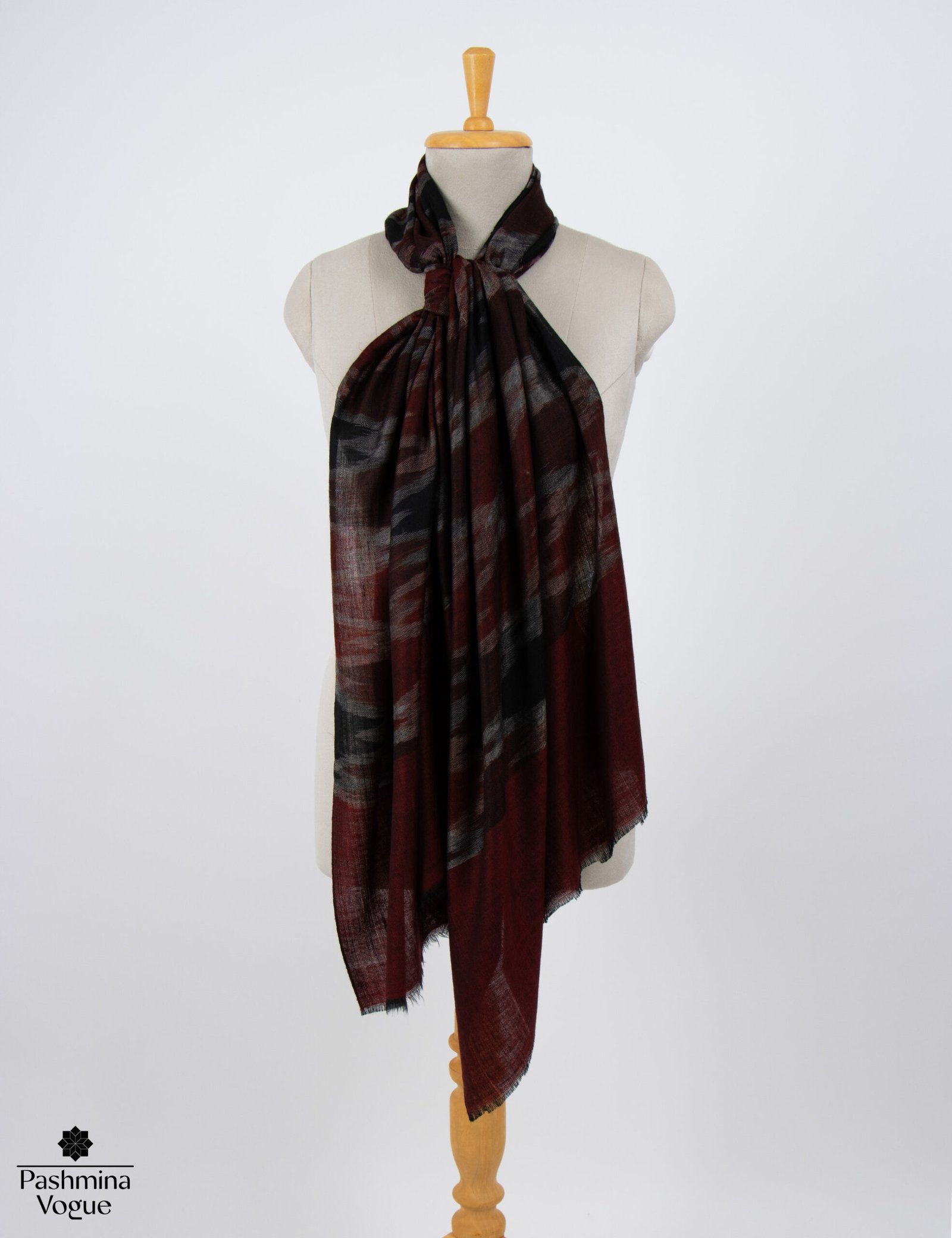 Handwoven Space-Dyed Pashmina Ikat Scarf