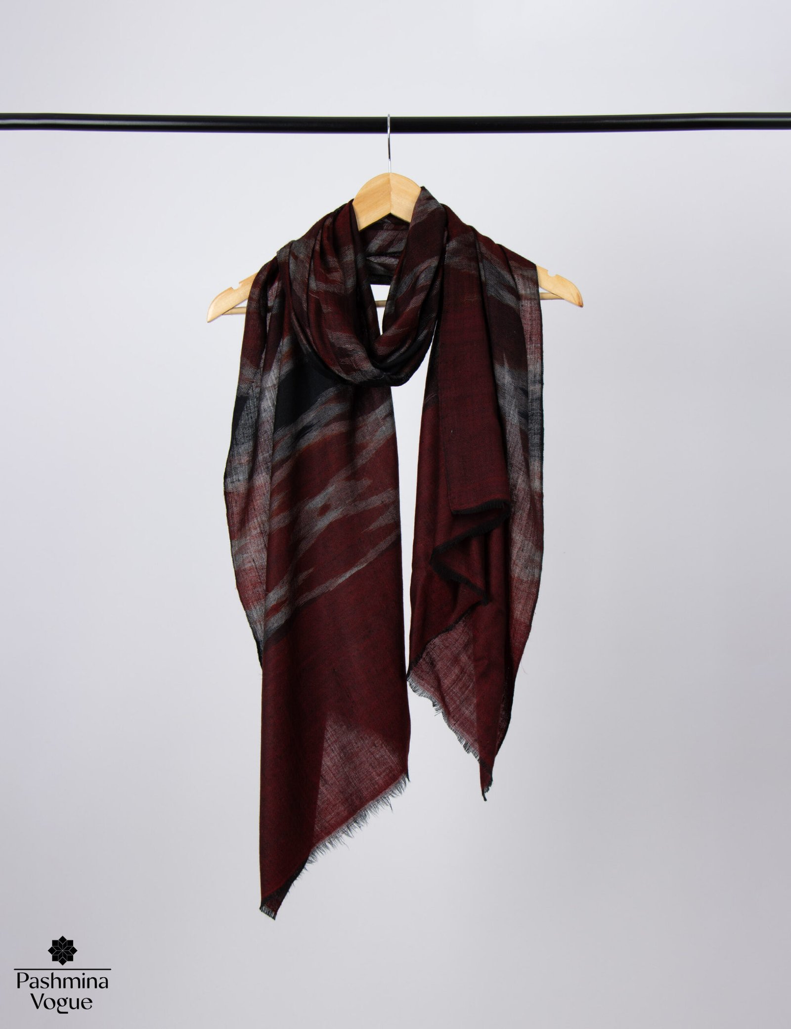 Handwoven Space-Dyed Pashmina Ikat Scarf