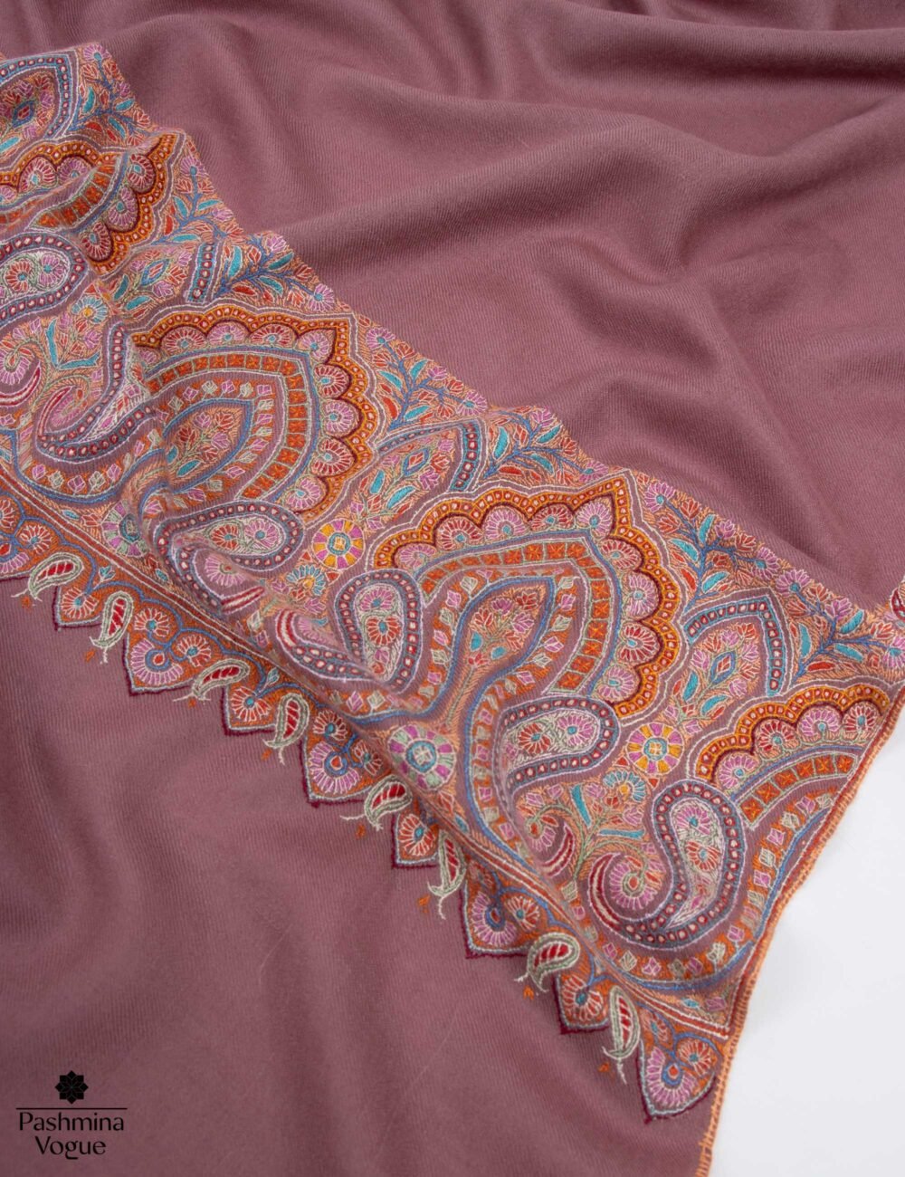 Vintage Pink Embroidery Charm Pashmina Shawl