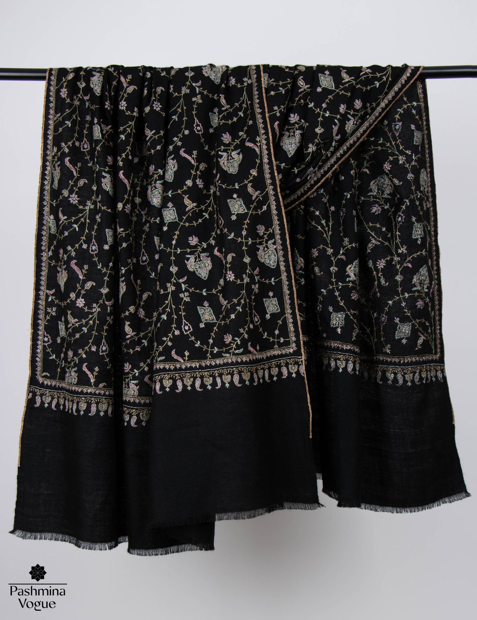 Shadow Grace GI Pashmina Shawl | Authentic Kashmir Pashmina
