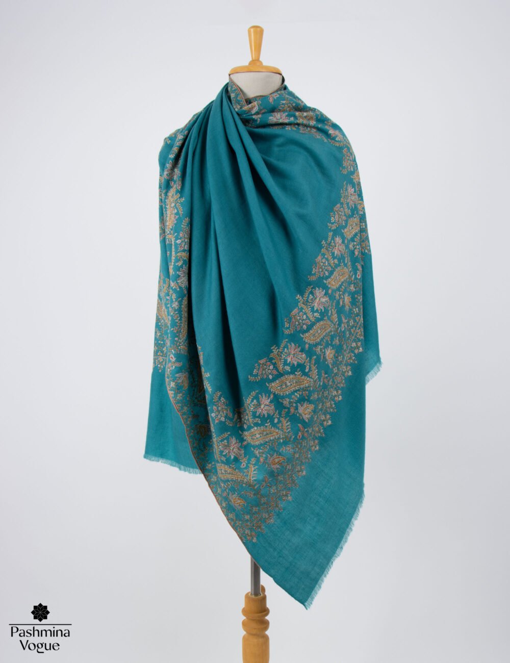 Royal Turquoise Pashmina Wrap | Luxury Cashmere Shawl