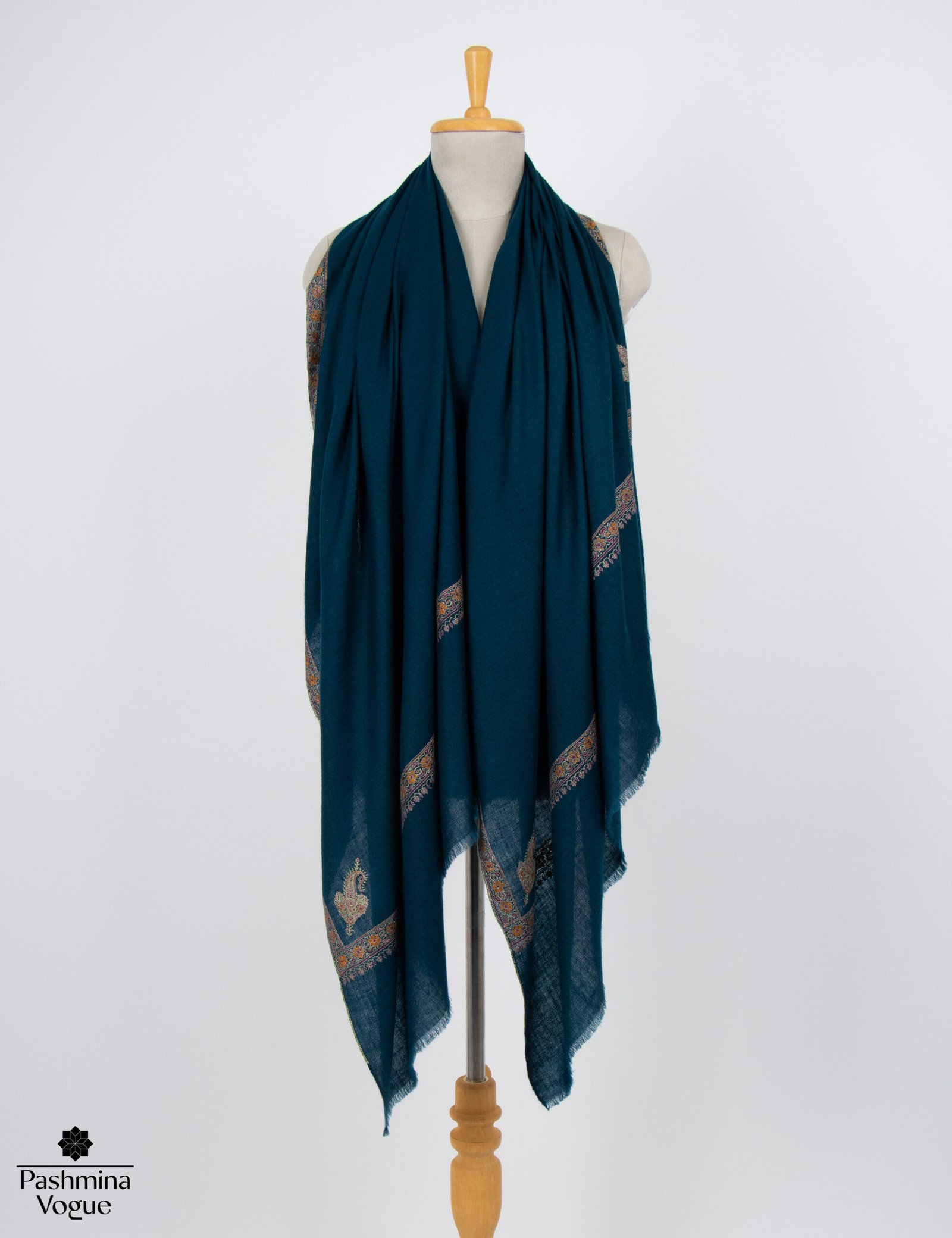 Blue Kashmiri Pashmina Shawl Handwoven Pure Pashmina Shawl