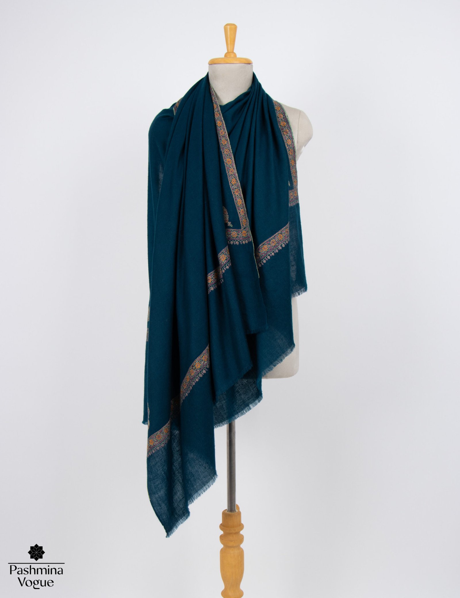 Blue Kashmiri Pashmina Shawl Handwoven Pure Pashmina Shawl