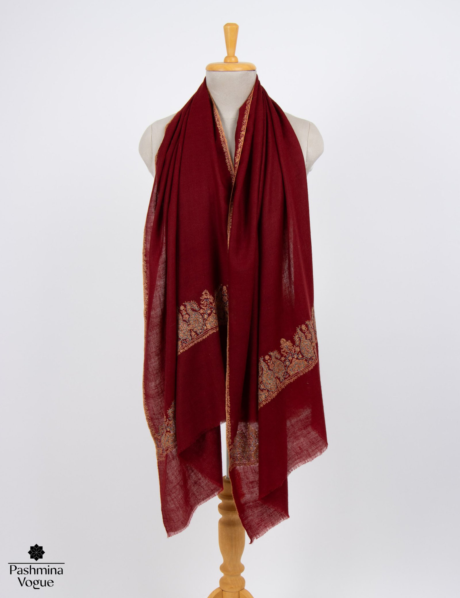 Handmade Sozni Embroidered Pashmina Shawl Wedding Wrap