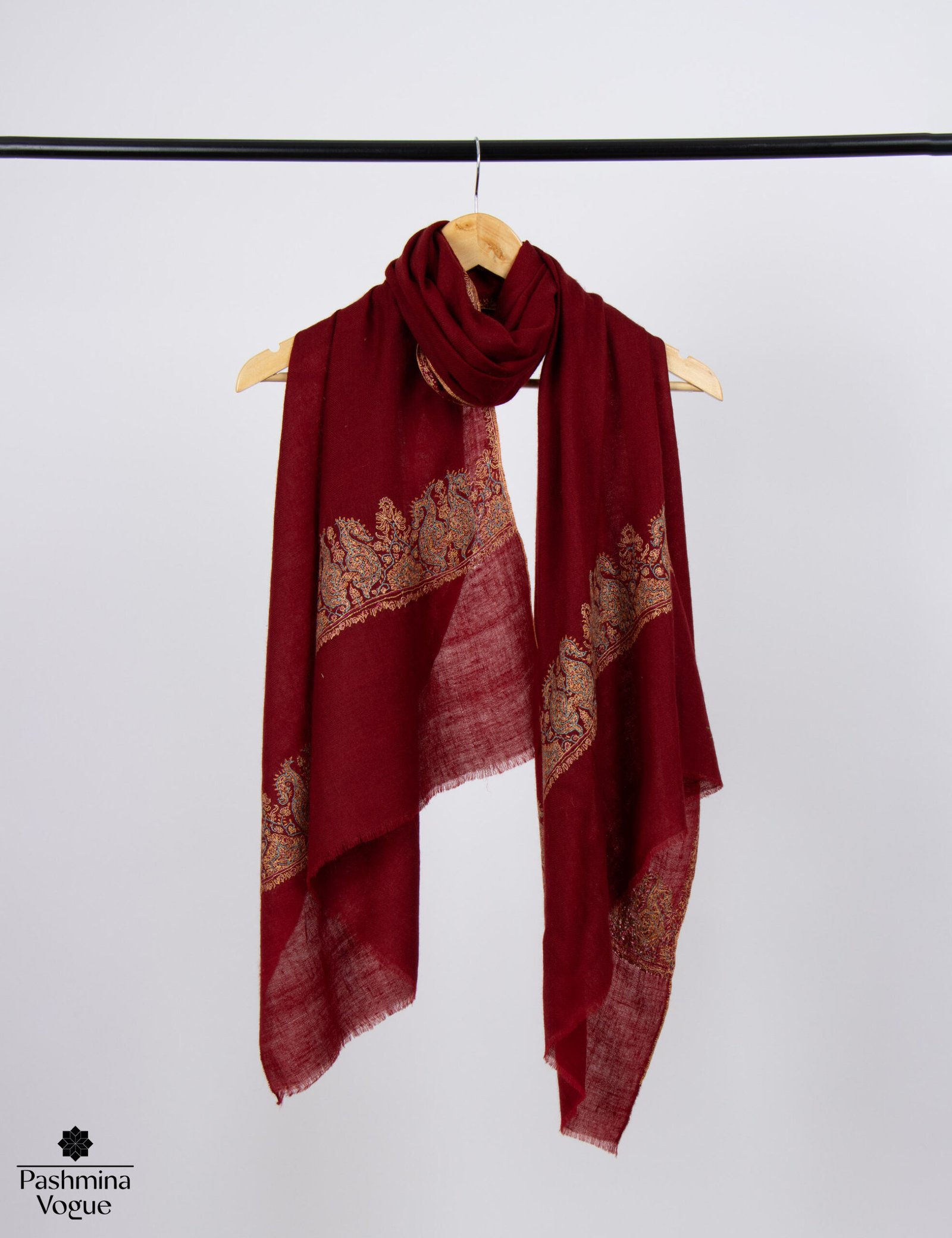 Handmade Sozni Embroidered Pashmina Shawl Wedding Wrap