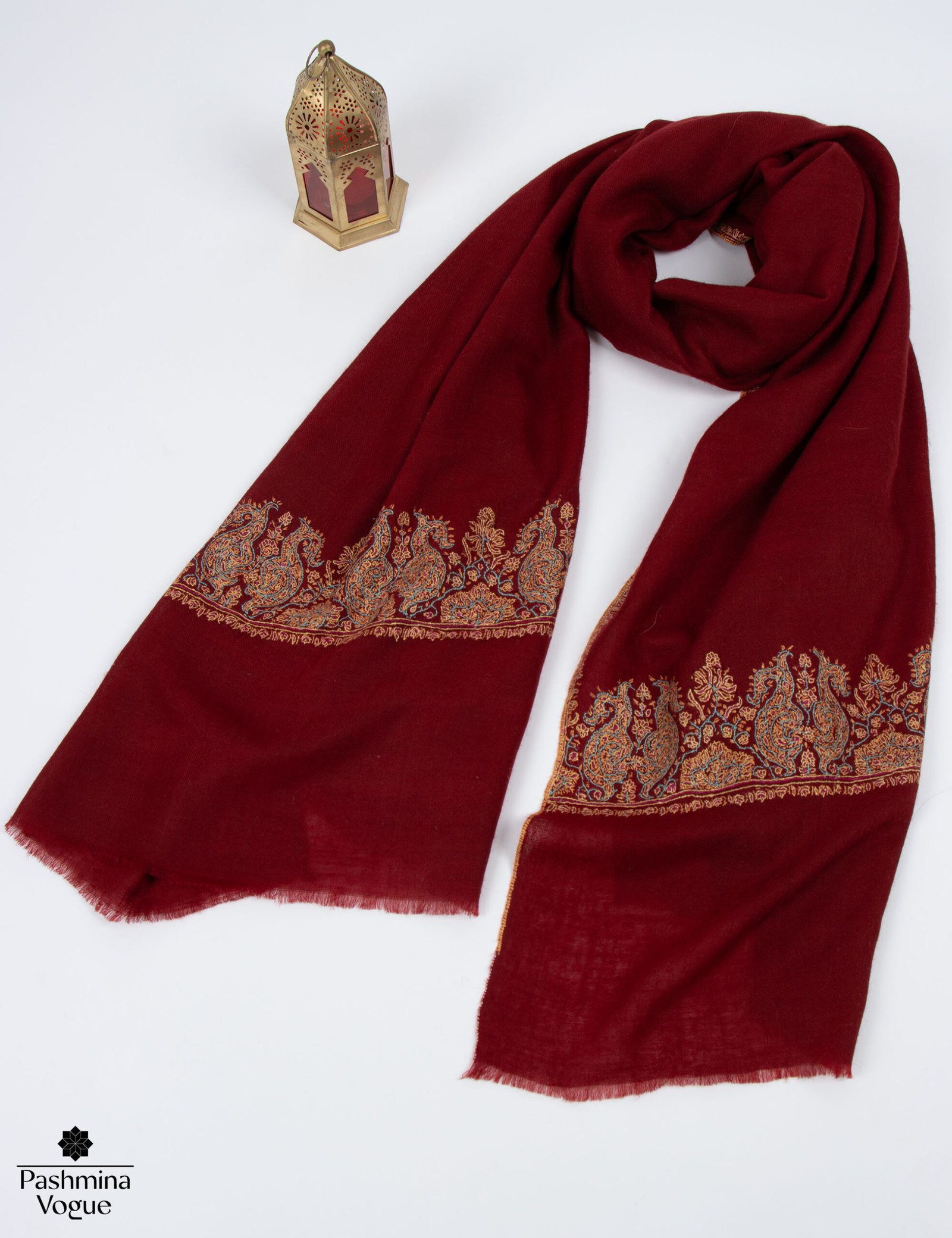 Handmade Sozni Embroidered Pashmina Shawl Wedding Wrap