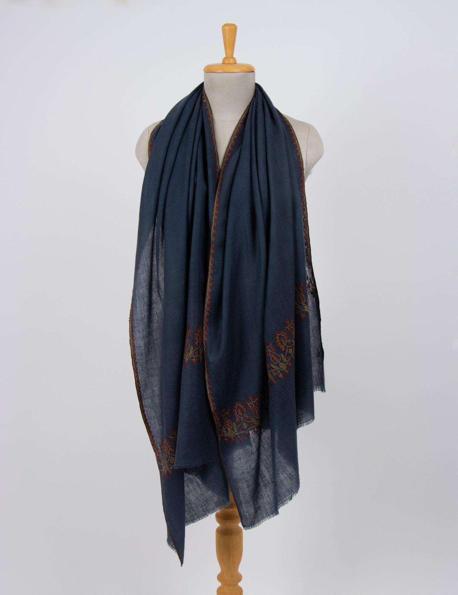 Embroidered Pashmina Shawl | Kashmiri Sozni Needle Work Wrap