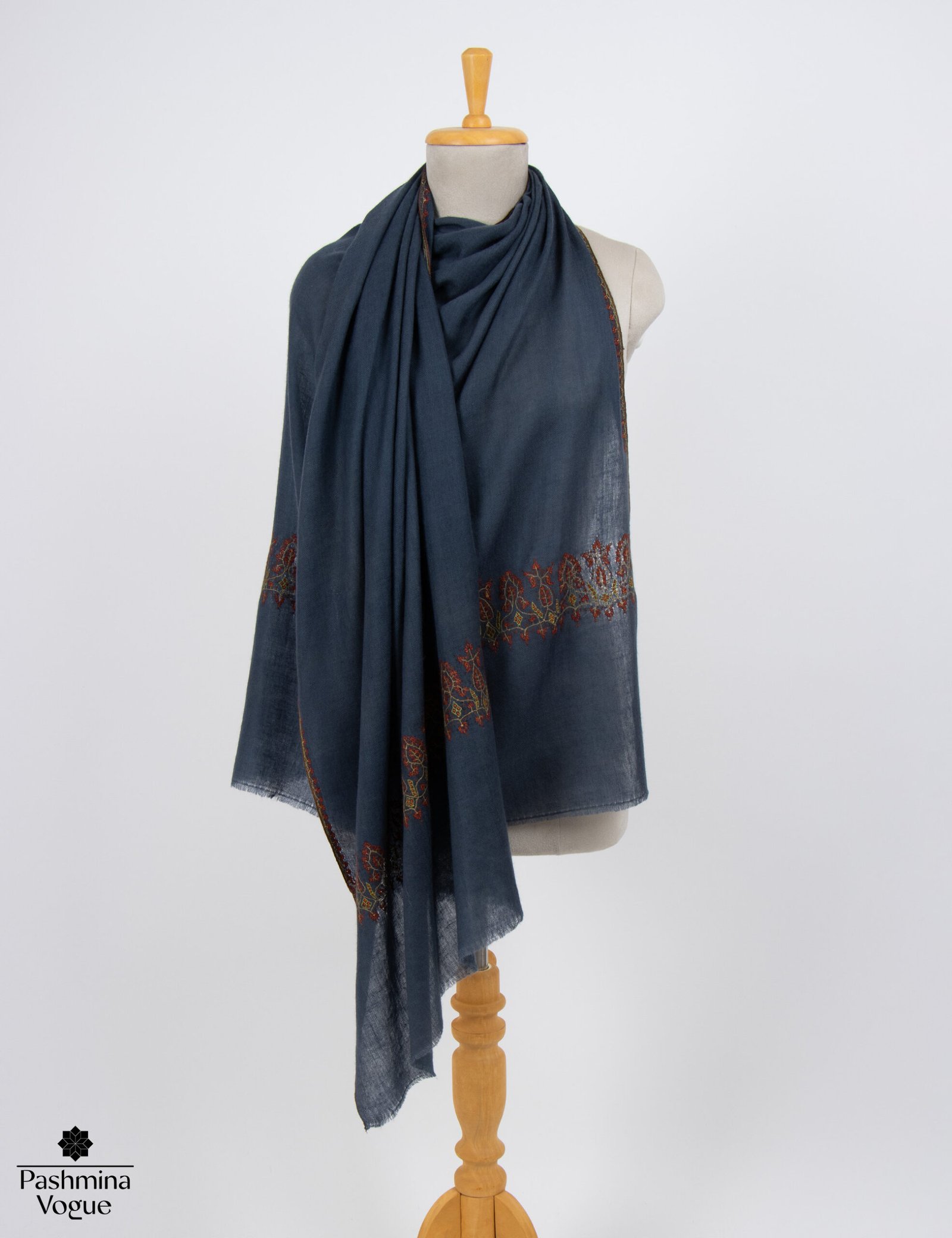 Embroidered Pashmina Shawl | Kashmiri Sozni Needle Work Wrap