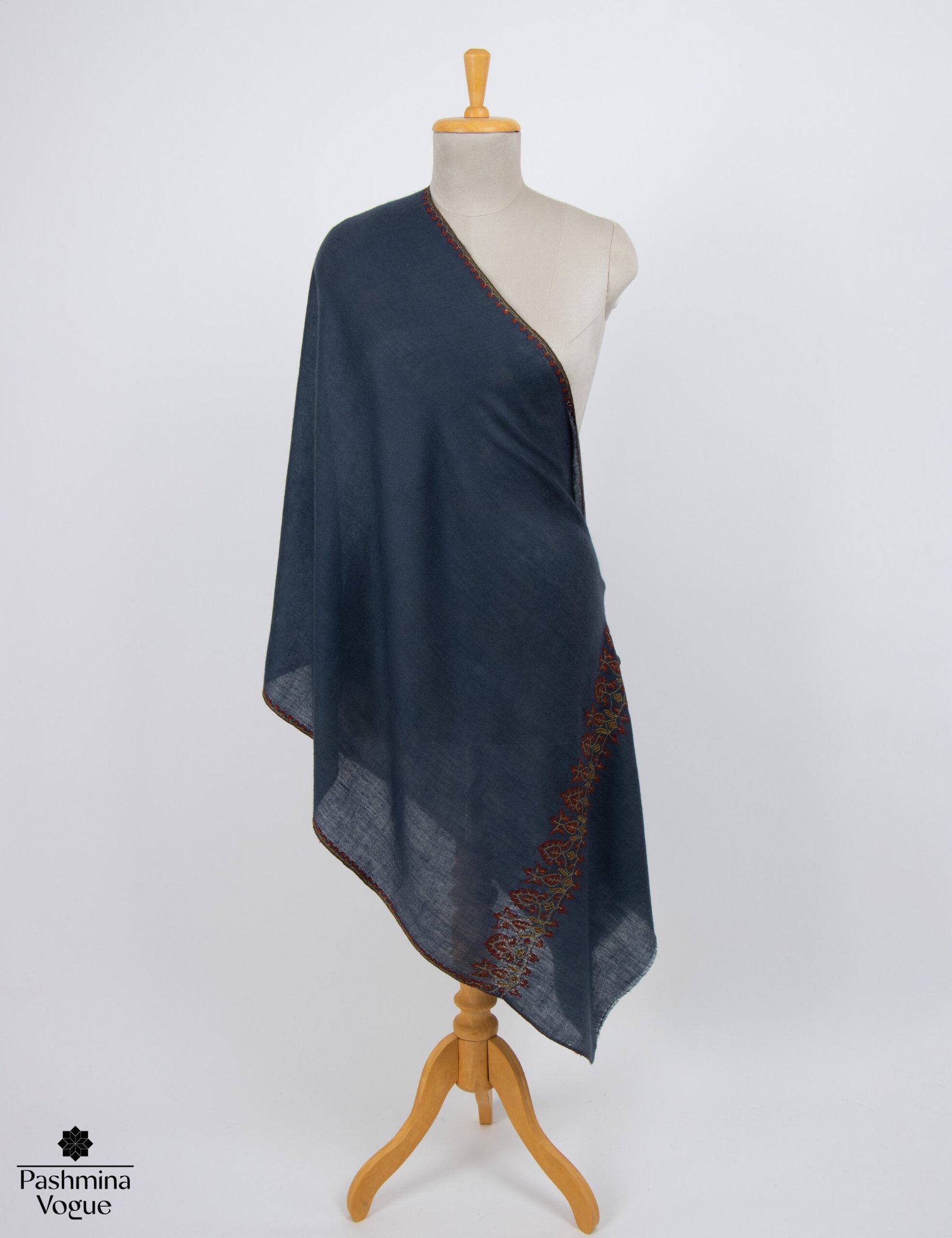 Embroidered Pashmina Shawl | Kashmiri Sozni Needle Work Wrap